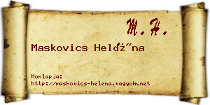 Maskovics Heléna névjegykártya